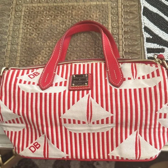 EUC—Dooney & Bourke Red and White Sailboat Shoulder Bag - Picture 7 of 7